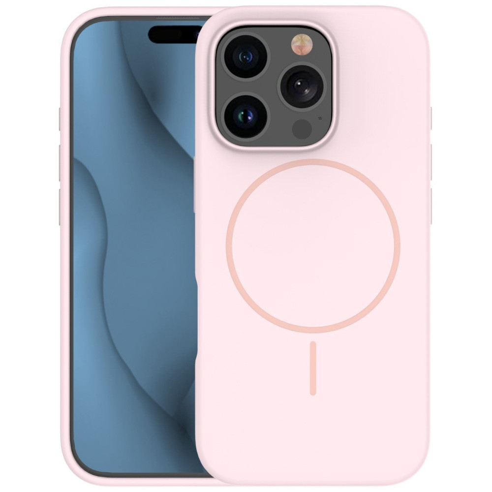 Coque en silicone Thin Magsafe pour iPhone 16 Pro 6,3" / Rose Clair