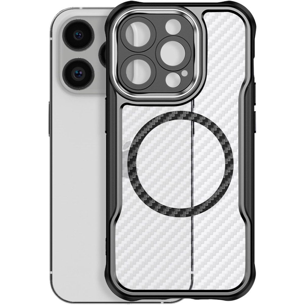 Coque Defender Carbon Magsafe pour iPhone 16 Pro 6,3" / Noir