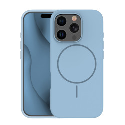 Coque en silicone Thin Magsafe pour iPhone 16 Pro Max 6,9" / Bleu Clair