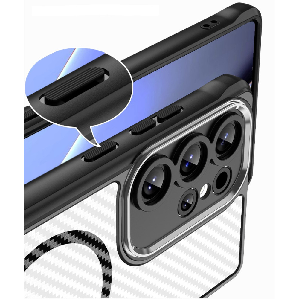 Coque Defender Carbon Magsafe pour Samsung Galaxy S25 Ultra / Noir