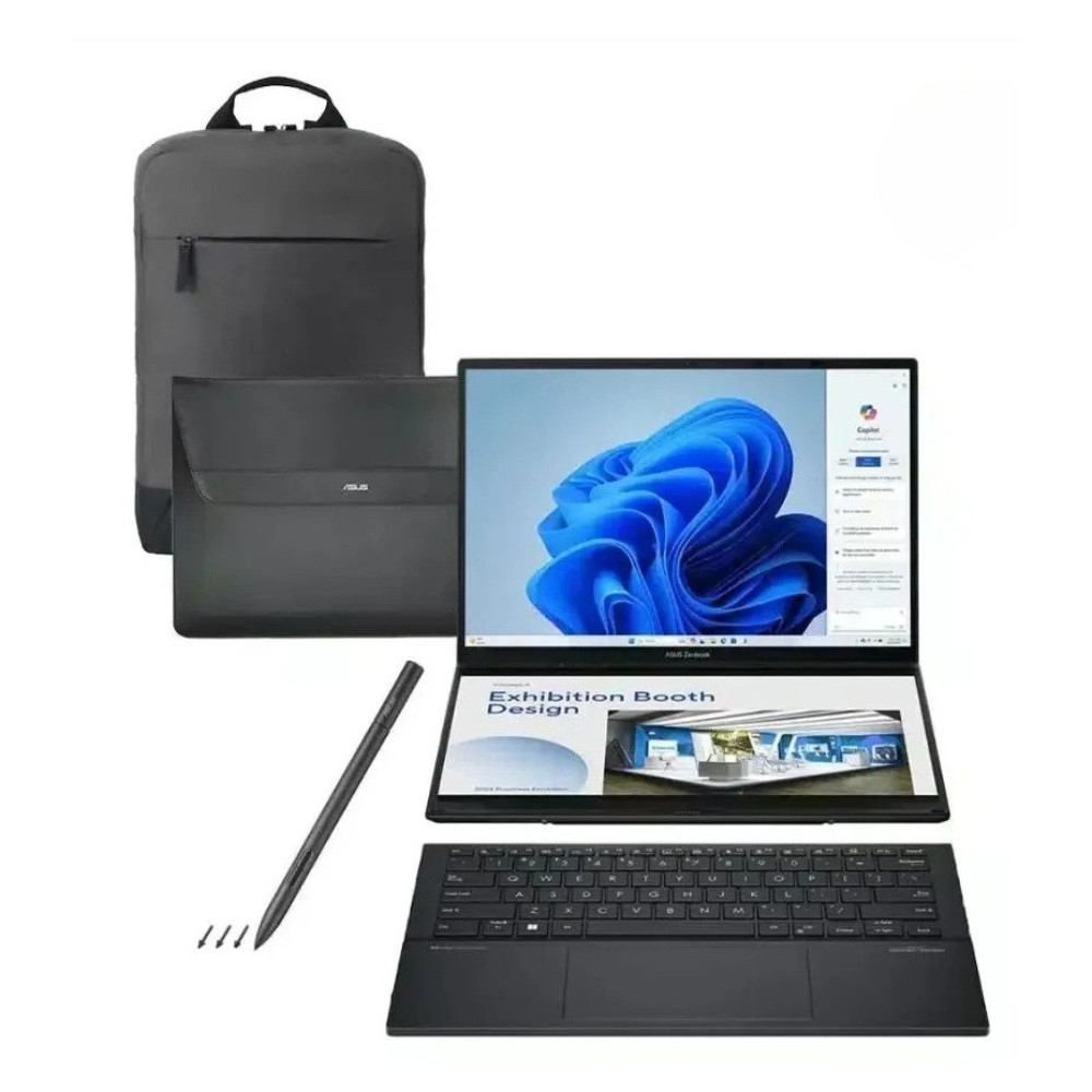 Pc Portable ASUS Zenbook Duo UX8406CA / Ultra 9 285H / 32 Go / 1 To SSD / Windows 11 / Gris Avec Sac Asus