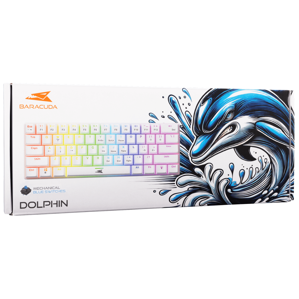 Clavier mécanique Baracuda BGK-03221W DOLPHIN White / Blue Switch
