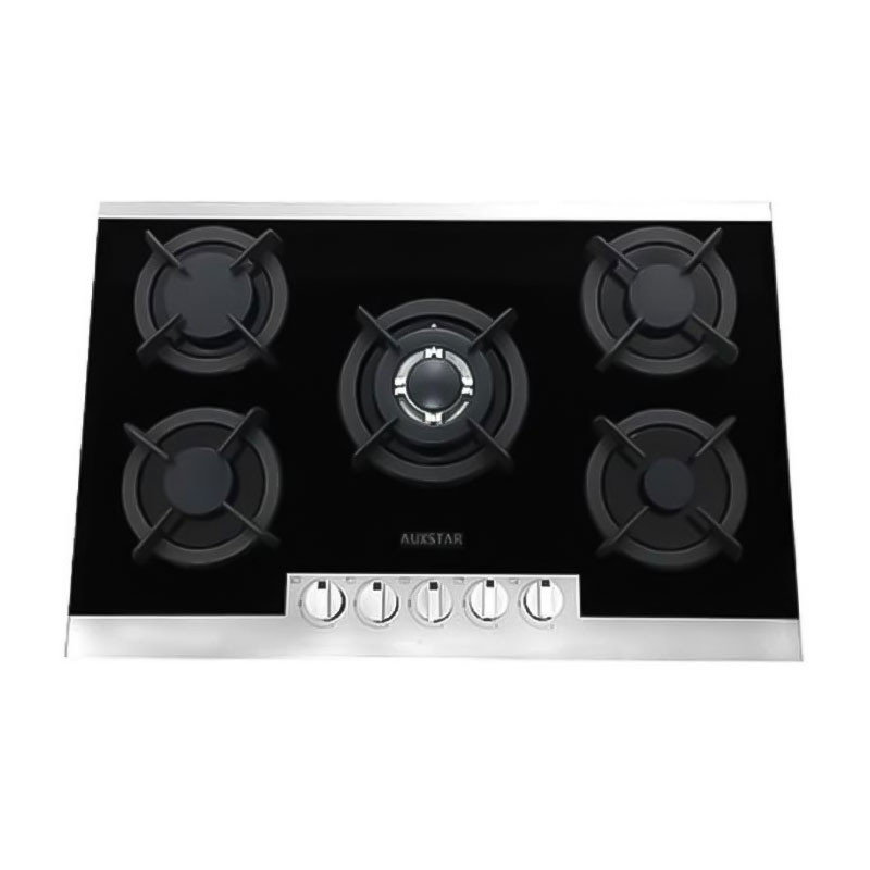 Plaque De Cuisson Encastrable AUXSTAR 5 Feux  / Noir et Silver
