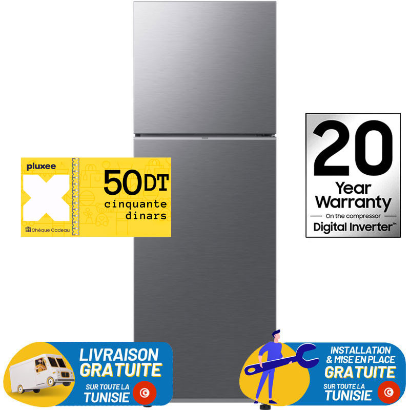 Réfrigérateur Samsung No Frost INVERTER Double Portes 348 Litres / INOX + Bon d'achat PLUXEE 50DT