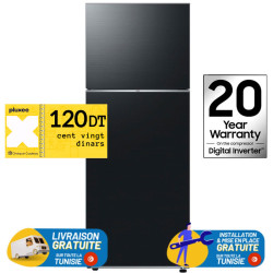 Réfrigérateur Samsung No Frost INVERTER Doubles Portes 460 Litres Noir + Bon d'achat PLUXEE 120DT