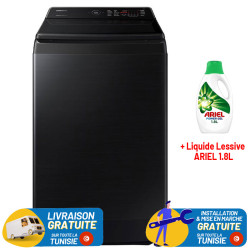 Machine à Laver Samsung Smart 13Kg INVERTER / Noir + Liquide Lessive  ARIEL 1.8L