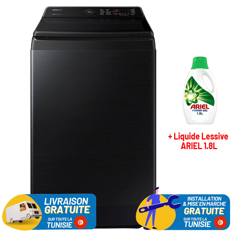 Machine à Laver Samsung Smart 13Kg INVERTER / Noir + Liquide Lessive  ARIEL 1.8L
