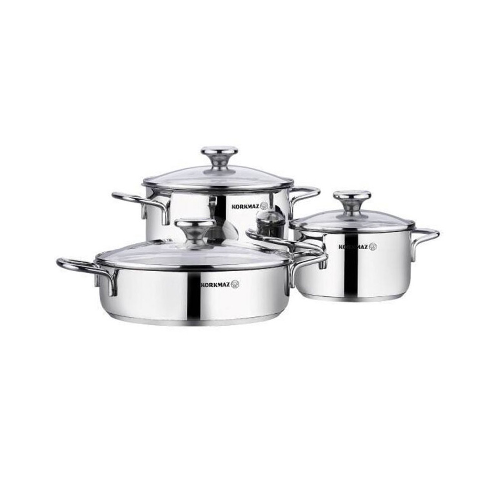 Batterie de Cuisine KORKMAZ Alia A1092 6 Pièces INOX