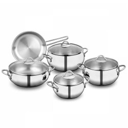 Batterie De Cuisine KORKMAZ TOMBIK 9 pièces Inox / A1800