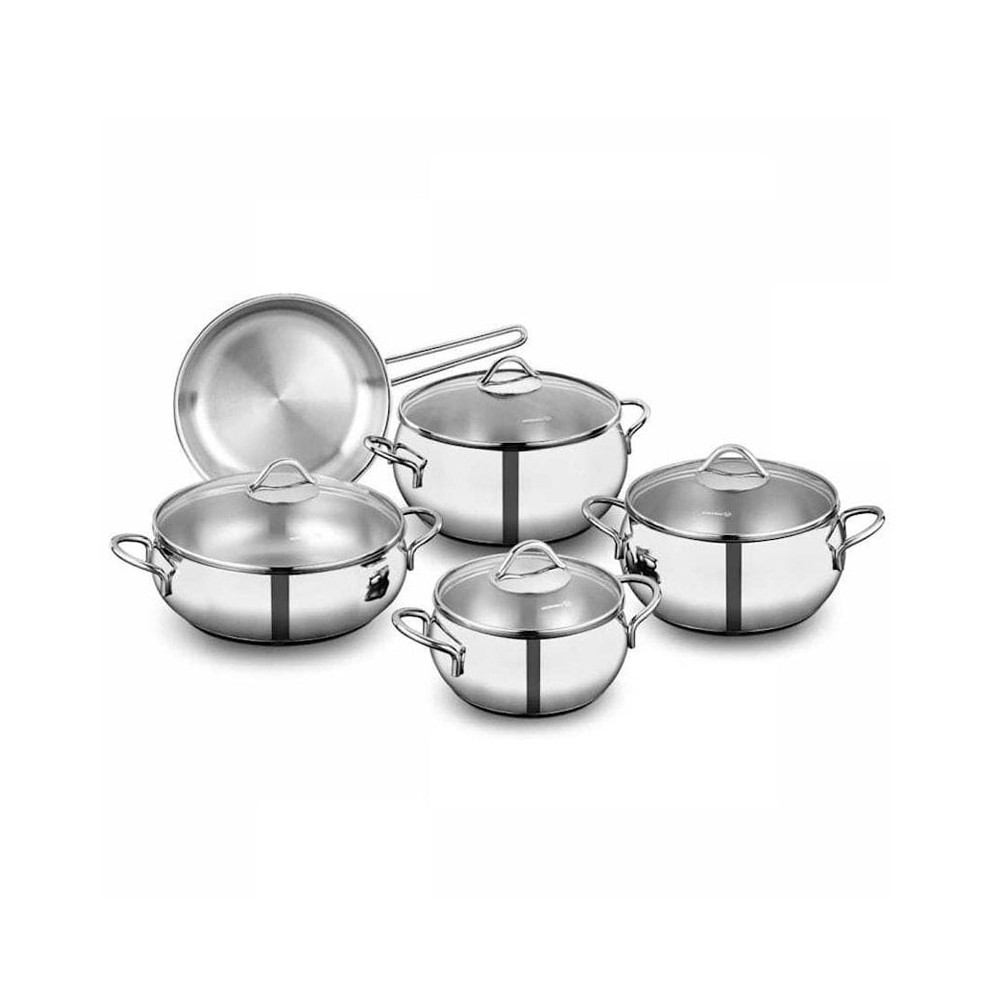 Batterie De Cuisine KORKMAZ TOMBIK 9 pièces Inox / A1800