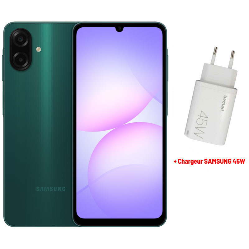 Samsung Galaxy A07 / 8 Go / 128 Go / Vert Avec Chargeur 45W