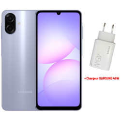 Samsung Galaxy A07 / 12 Go / 128 Go / Violet Avec Chargeur 45W