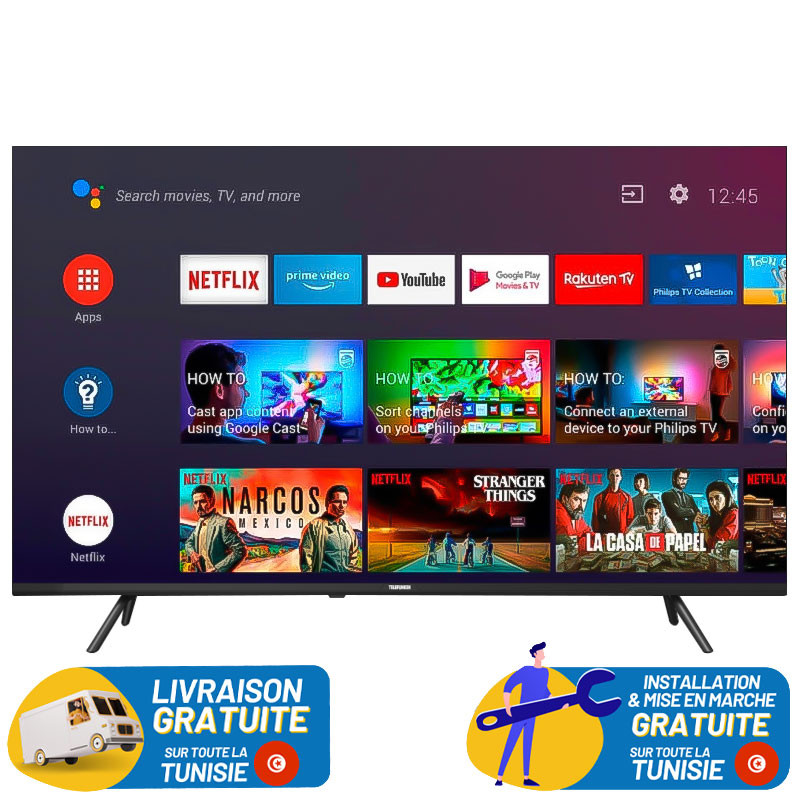 TV 50” TELEFUNKEN G3FN 4K GOOGLE TV AVEC RÉCEPTEUR INTÉGRÉ