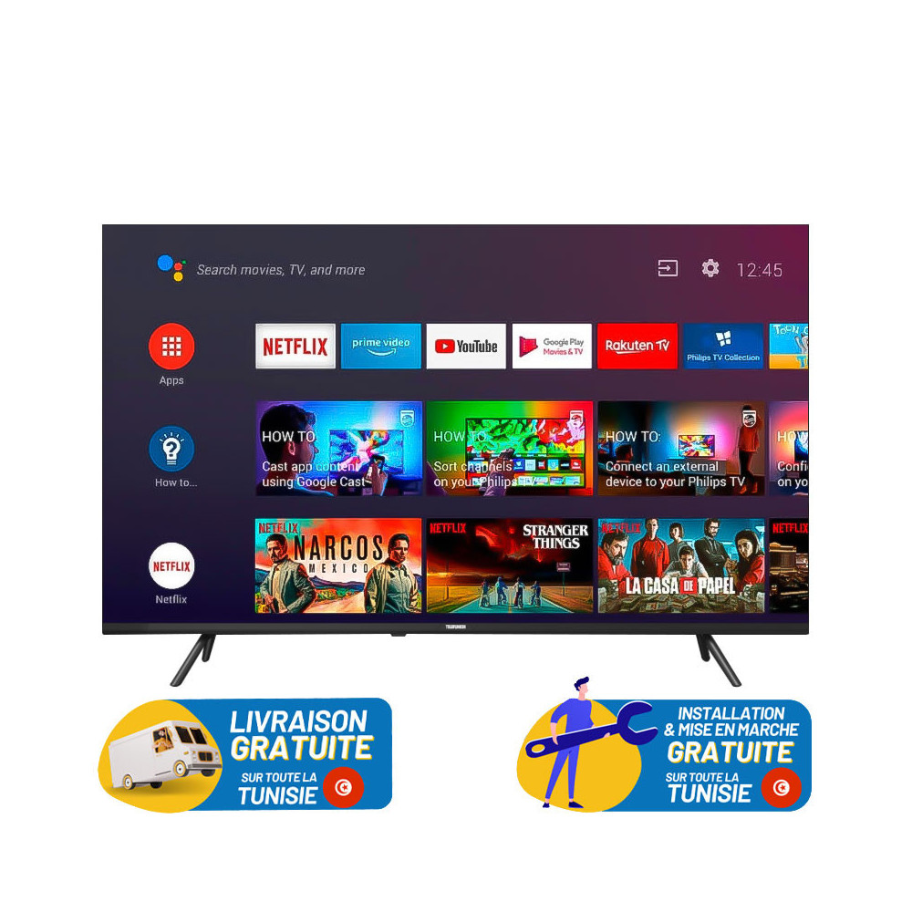 TV 50” TELEFUNKEN G3FN 4K GOOGLE TV AVEC RÉCEPTEUR INTÉGRÉ
