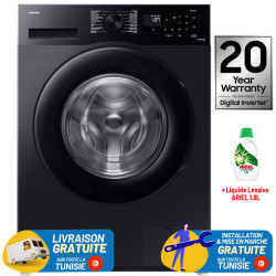 Machine à LAVER SAMSUNG 9KG INVERTER / Noir + Liquide Lessive ARIEL 1.8L