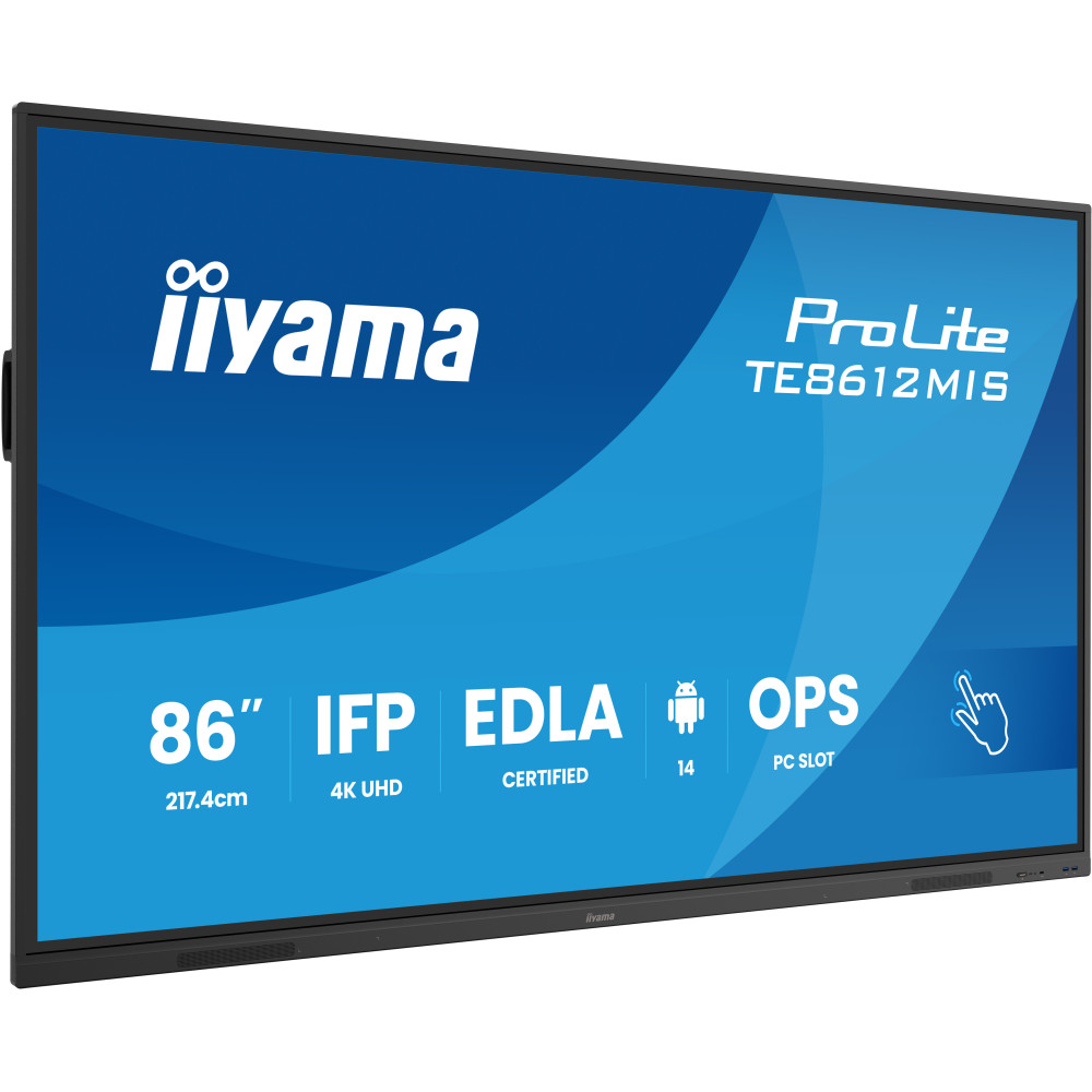 Écran Tactile Interactif Iiyama ProLite 86" 4K UHD Android 14 OS EDLA / Noir