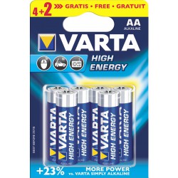 4x Piles AA Varta High Energy LR6 BP4 + 2 Piles offertes