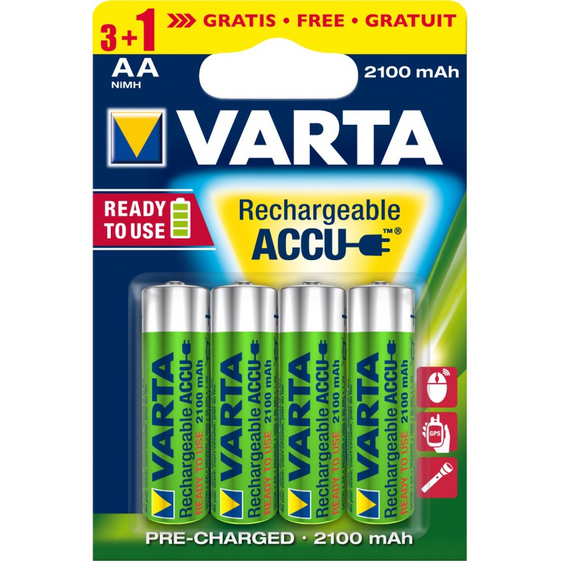 4x Piles AA Varta Rechargeable Accu 2100 mAh