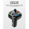 Transmetteur FM Bluetooth Pour Voiture avec Chargeur USB et Type-C M54 / Noir