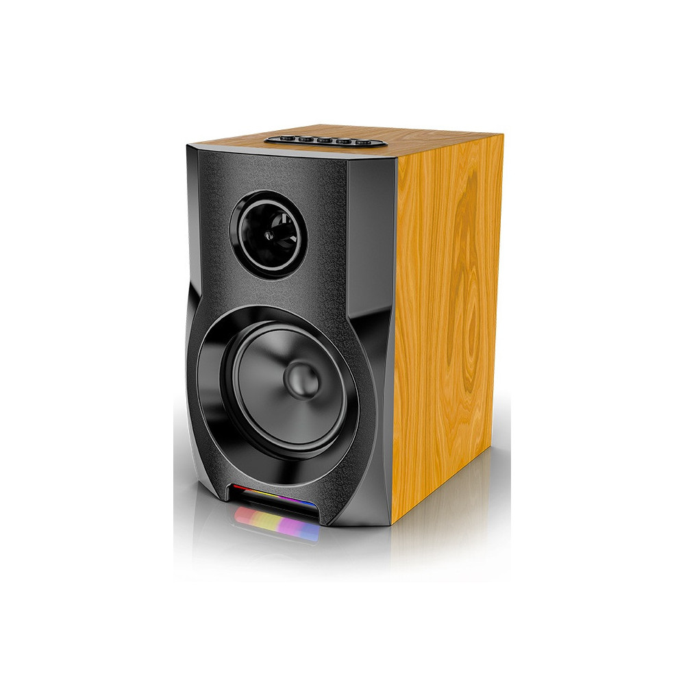 Haut-parleur Super grande Mega Extra / RGB / JQS-401 / BT karaoké /18W / Marron