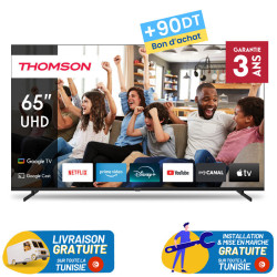 TV Thomson 65" 4K UHD Google TV avec Récepteur Intégré + 90DT Bon D'achat