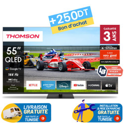 TV Thomson Google TV 55" QLED Pro 144 Hz avec Récepteur Intégré + 250DT Bon D'achat