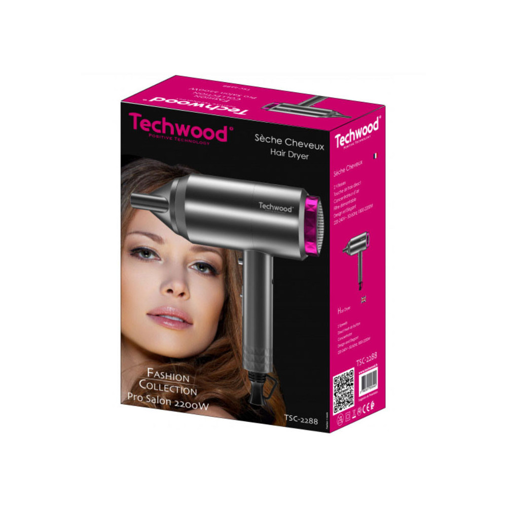 Sèche Cheveux Pro TECHWOOD 2200W / Gris / TSC2288
