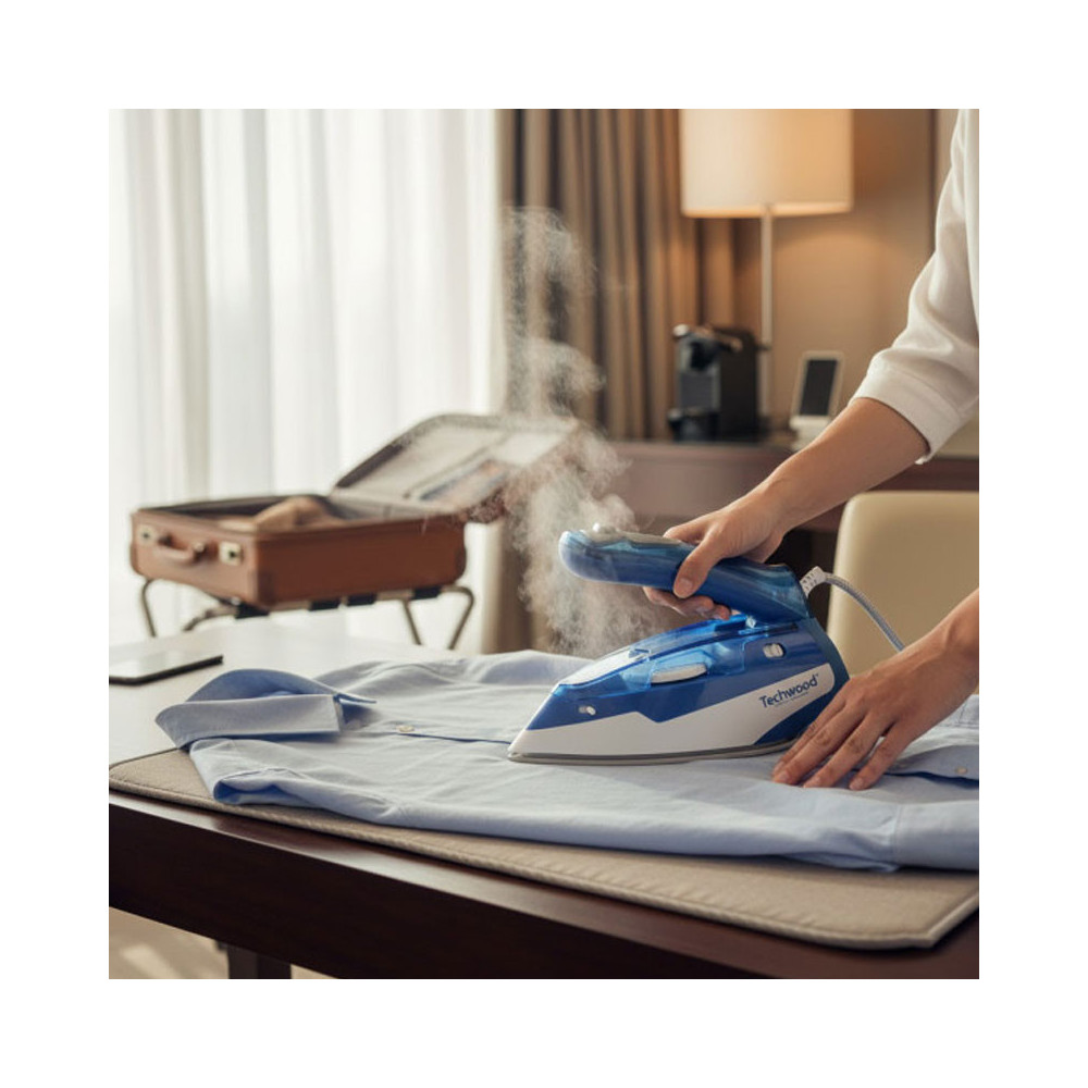 Fer À Vapeur DE VOYAGE TECHWOOD Poignée pliable / Bleu