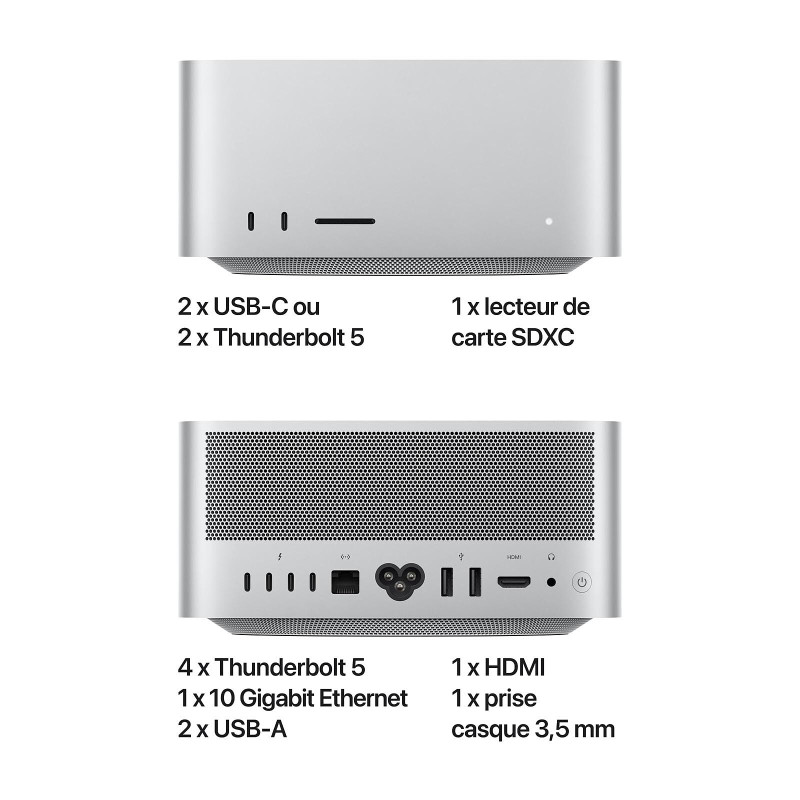 Apple Mac Studio M4 Max 2025 / 36 Go / 512 Go SSD / Argent