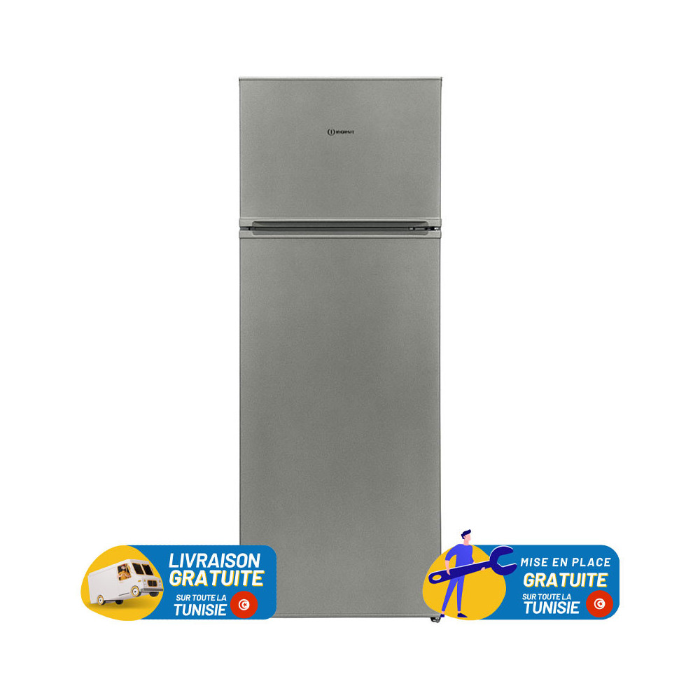 RÉFRIGÉRATEUR INDESIT DEFROST Double Portes 300 Litres / Silver
