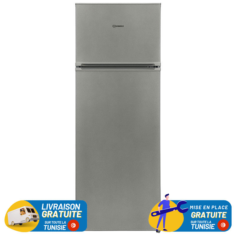 RÉFRIGÉRATEUR INDESIT DEFROST Double Portes 500 Litres / Silver