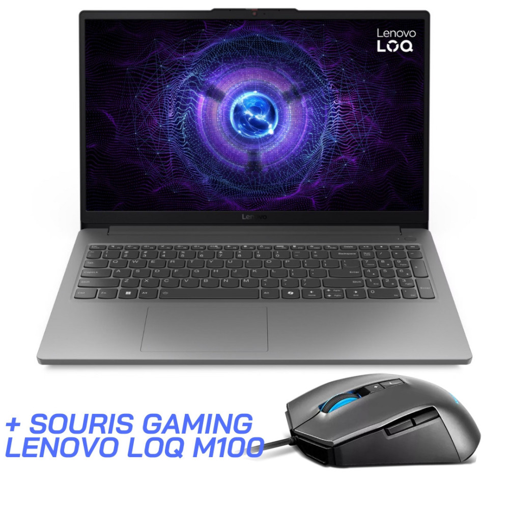 Pc Portable Gamer Lenovo LOQ 15IAX9E / i5-12450HX / RTX 2050 4G / 16 Go DDR5 / 512 Go SSD / Gris