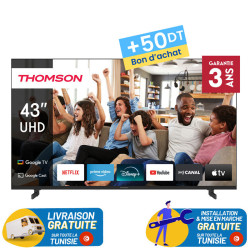 TV Thomson 43" UHD  Google TV Side Feet / + 50DT Bon d'achat