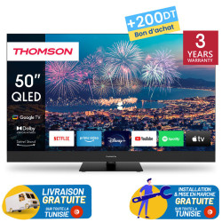 TV Thomson Google TV 50" QLED Pro 144 Hz avec Récepteur Intégré + 200DT Bon D'achat