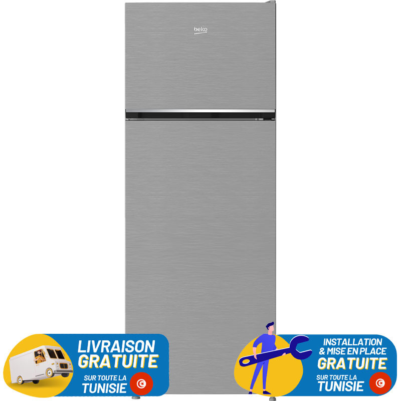Réfrigérateur Beko No Frost INVERTER Double Portes 455 Litres / Silver