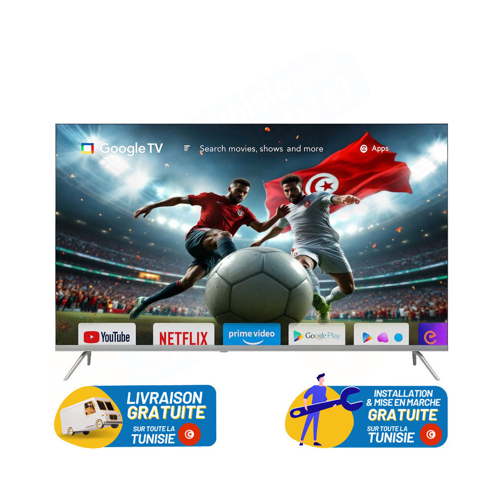 TV 60" QLED TELEFUNKEN G4FN GOOGLE TV 4K AVEC RÉCEPTEUR INTÉGRÉ