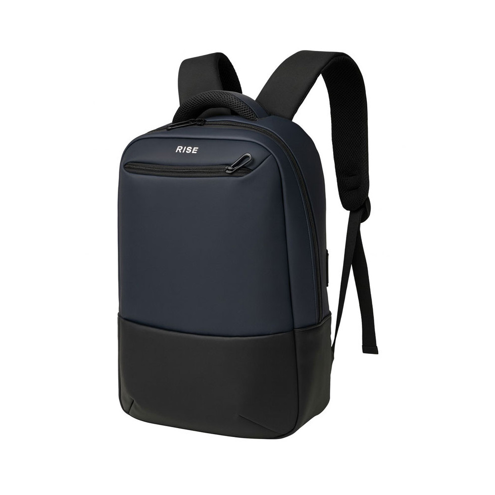 SAC A DOS RISE 16.1'' AVEC PORT USB INTEGRE( USB A + TYPE C) / IMPERMEABLE / Noir et Bleu