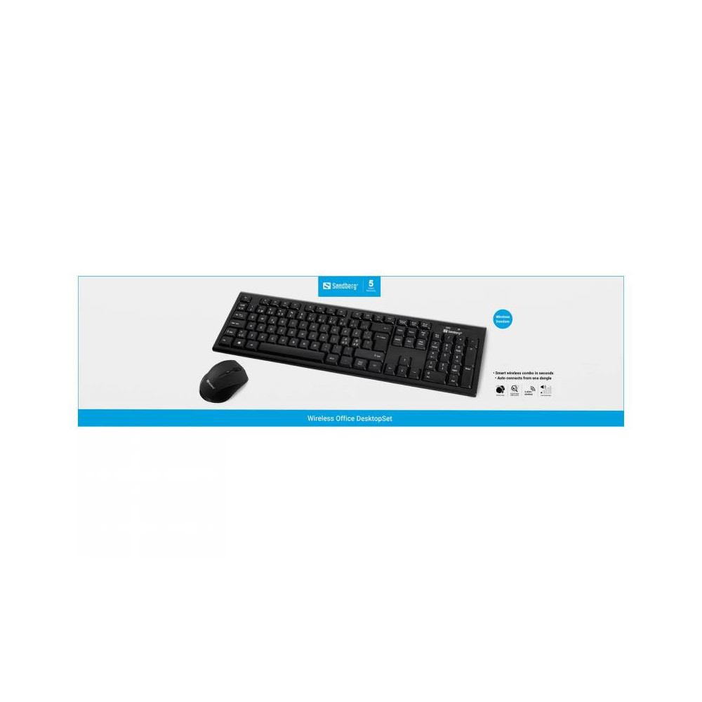 Ensemble Clavier et Souris Sans Fil SANDBERG 631-20 / Noir