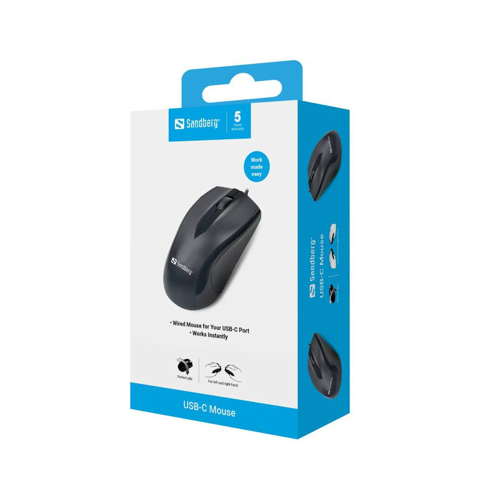 Souris Optique Filaire SANDBERG 631-04 Pro USB-C 3D / Noir