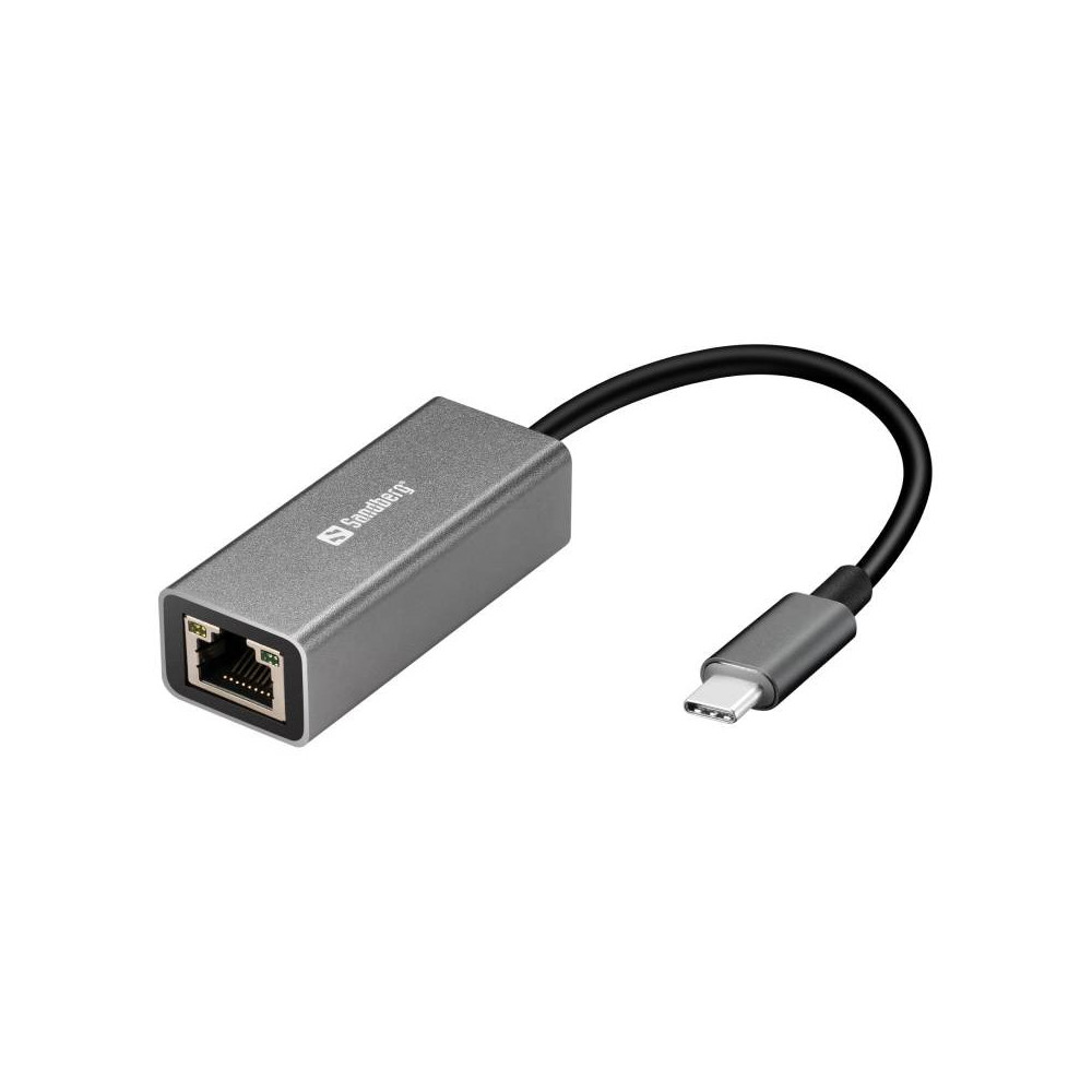 Adaptateur SANDBERG USB Type-C vers RJ45 / Inox
