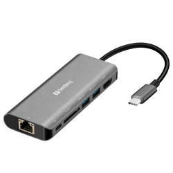 Station d'accueil SANDBERG Dock USB-C HDMI + LAN + SD + USB 100W / Gris