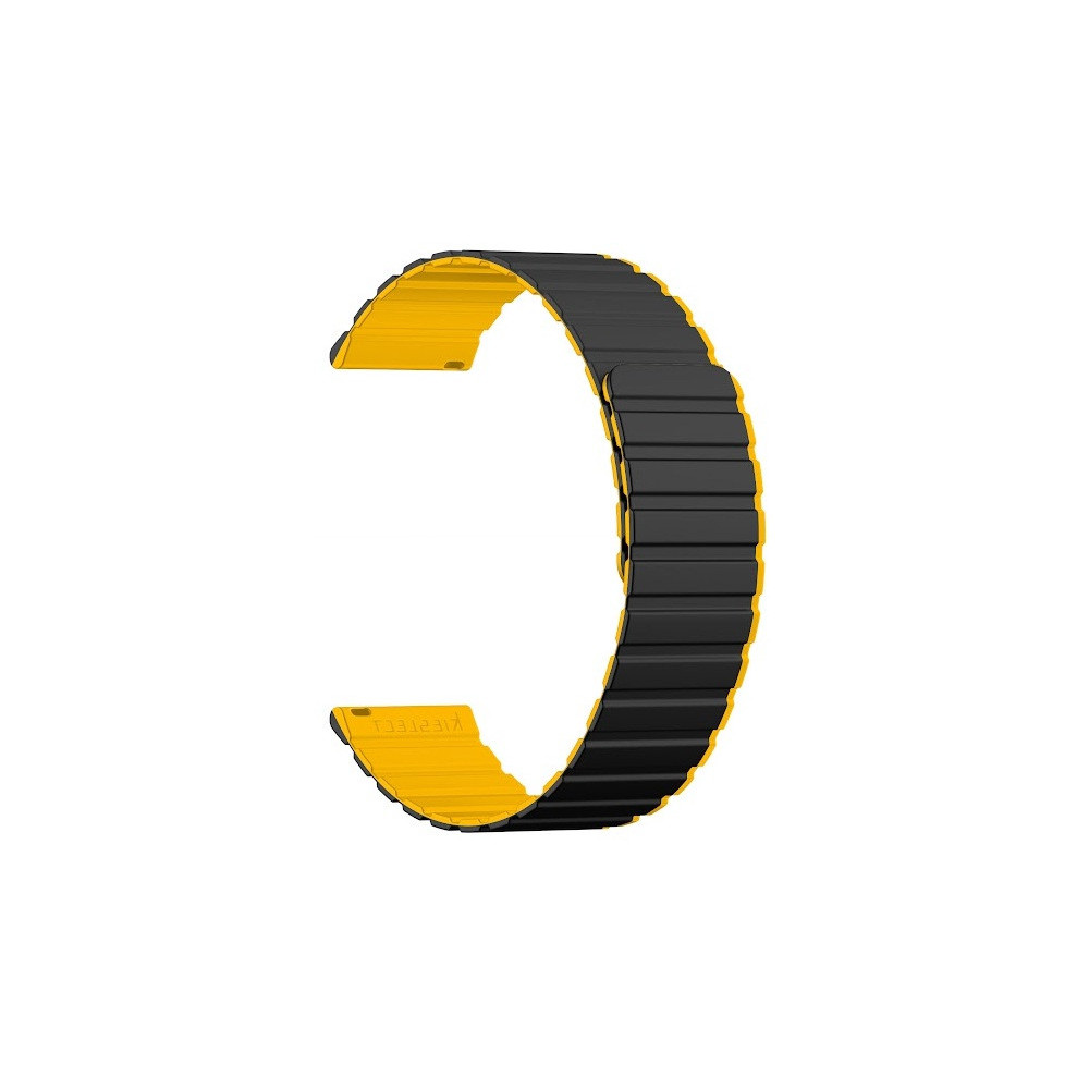 KIESLECT 22MM BLACK/YELLOW DUAL-TONE STRAP