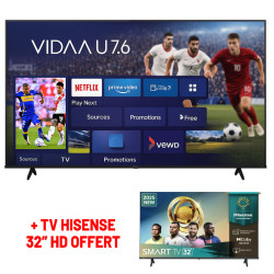 TV HISENSE 65" SMART UHD 4K + TV HISENSE 32" HD OFFERT