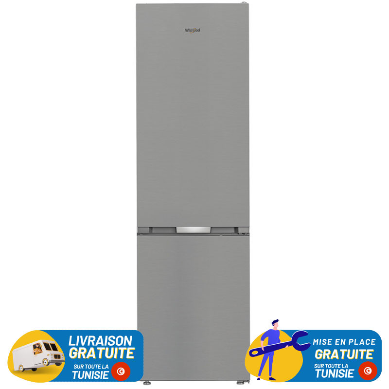 REFRIGERATEUR WHIRLPOOL NOFROST COMBINE 355 Litres / INOX