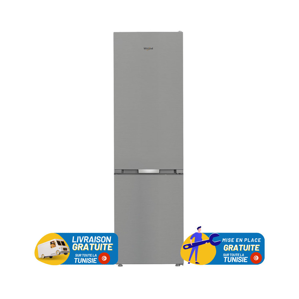 REFRIGERATEUR WHIRLPOOL NOFROST COMBINE 355 Litres / INOX