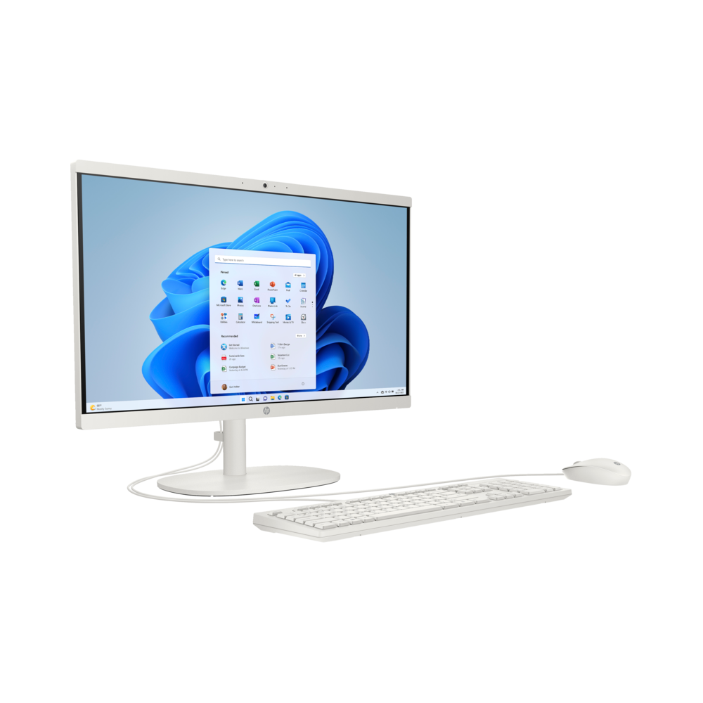 PC de Bureau All-in-One HP 22-dg0002nk / N100 / 8 Go DDR5 / Blanc