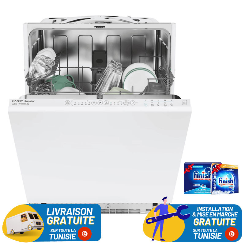 LAVE VAISSELLE CANDY ENCASTRABLE 13 Couverts / Blanc