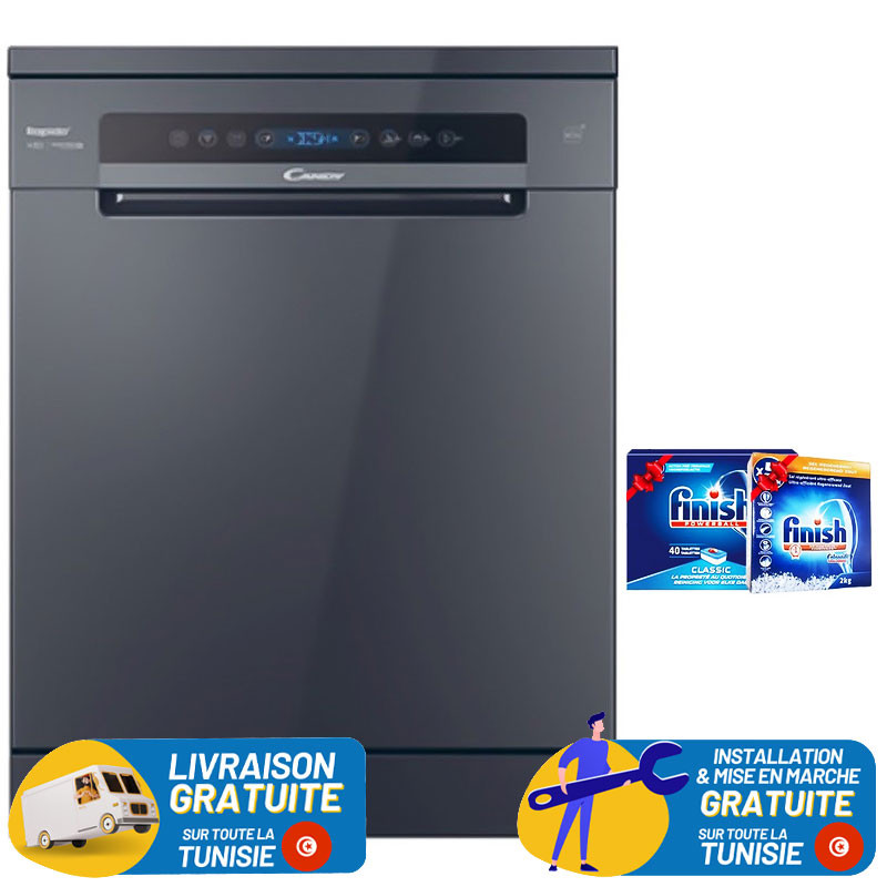 Lave vaisselle Candy 13 couverts CF3E9E0A INVERTER / Gris + Livraison + Installation et Mise en Marche Gratuites