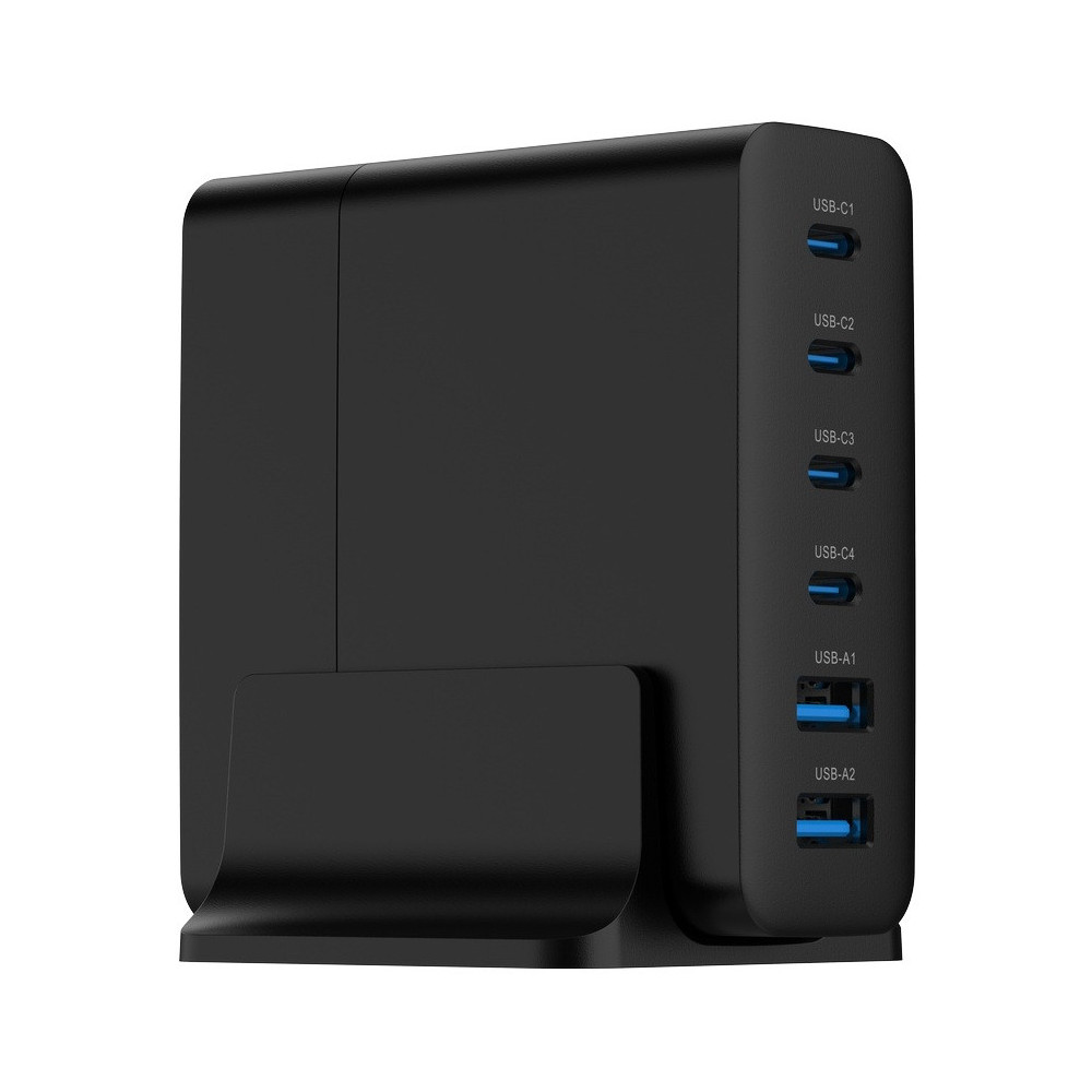 Chargeur rapide GEMBIRD USB GaN 75 W à 6 ports / noir