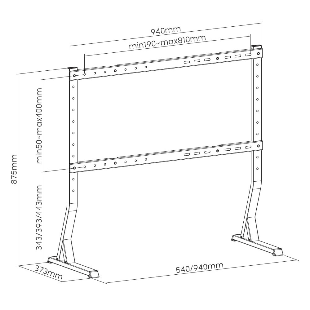 SUPPORT TV GEMBIRD de table 45" - 90" / Noir